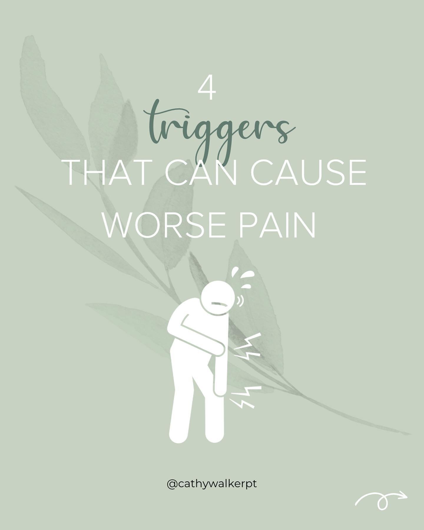 4 triggers that could contribute to your pain with hypermobility.  😖 stress &amp; emotions
😖 food reactions
😖 illness or infections
😖 heat or extreme weather

Pain does not just come from tissue damage. It is actually a signal from the brain that