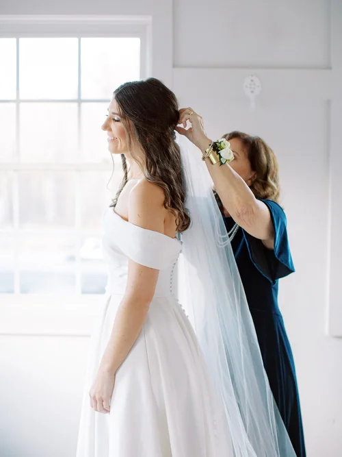navy blue dress for baby girl Romantic Winter Barn Wedding main image 1