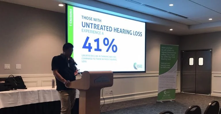 David Lee delivering a seminar on Hearing Health and Dementia