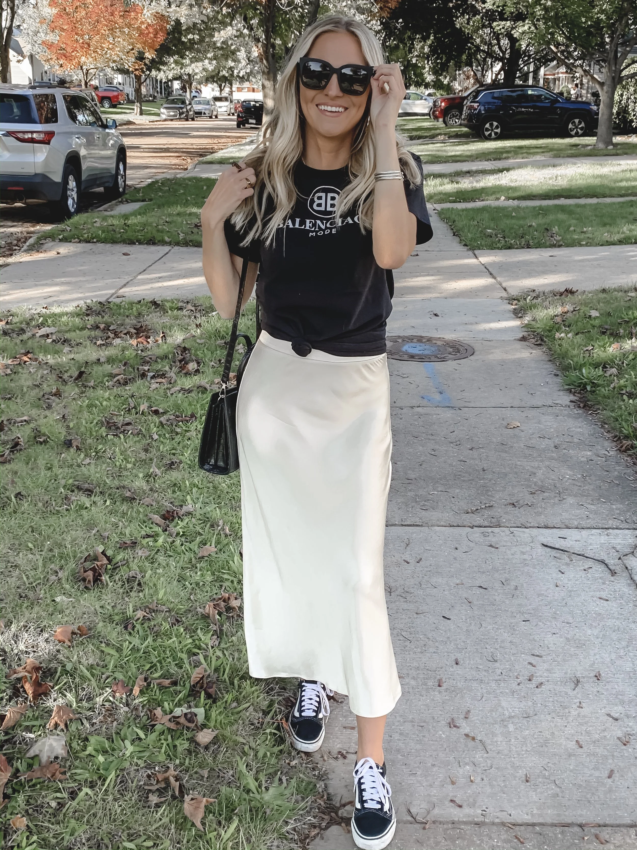 something navy midi slip skirt