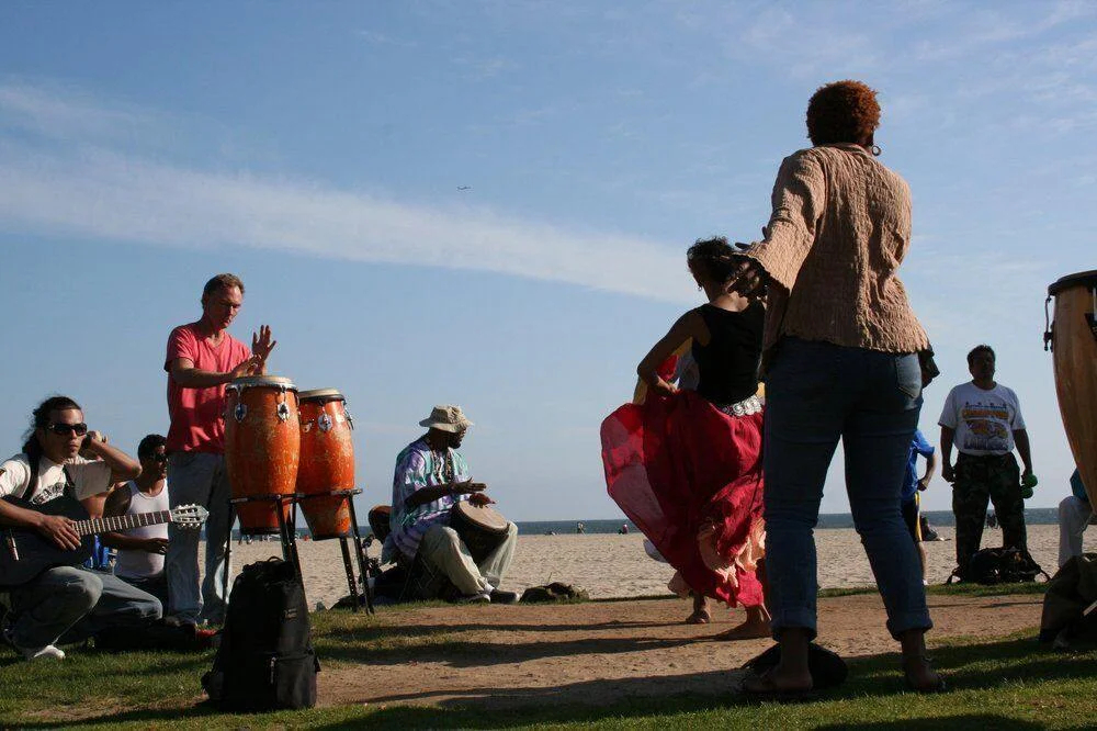 In Venice, we dance to the beat of our own drums. #venice #losangeles #cali #socal #beach #sand #art #culture #musicians #livemusic