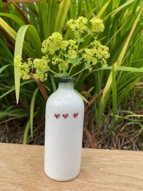 Ceramic Bud Vase - 3 Heart Family Desgn Small
