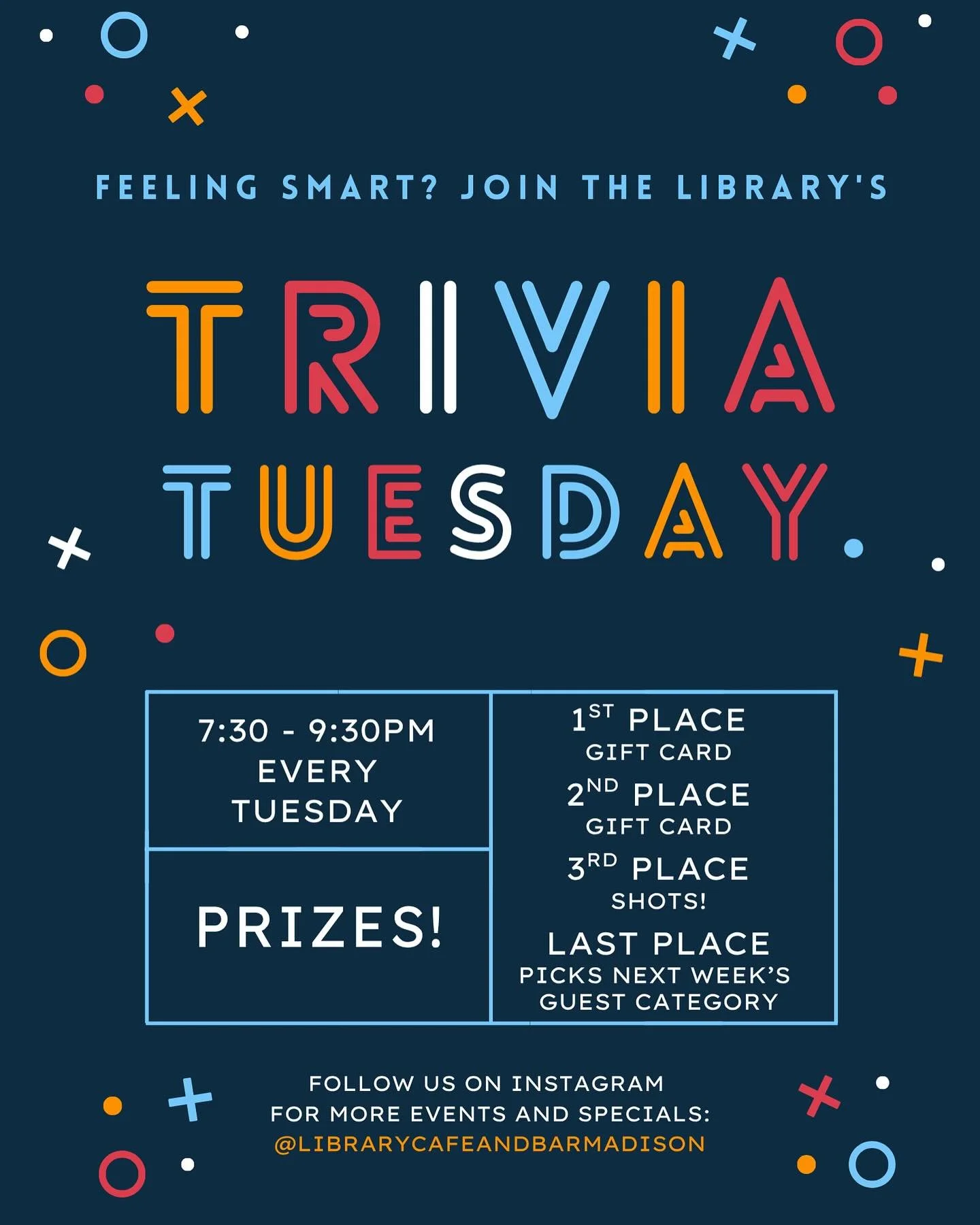 LAST TRIVIA OF THE YEAR. SPECIAL FUN CATEGORIES. SEE YOU TONIGHT AND LET&rsquo;S GET EXTRA JOLLY ALRIGHT?

#thelibrarycafeandbar #holidaze