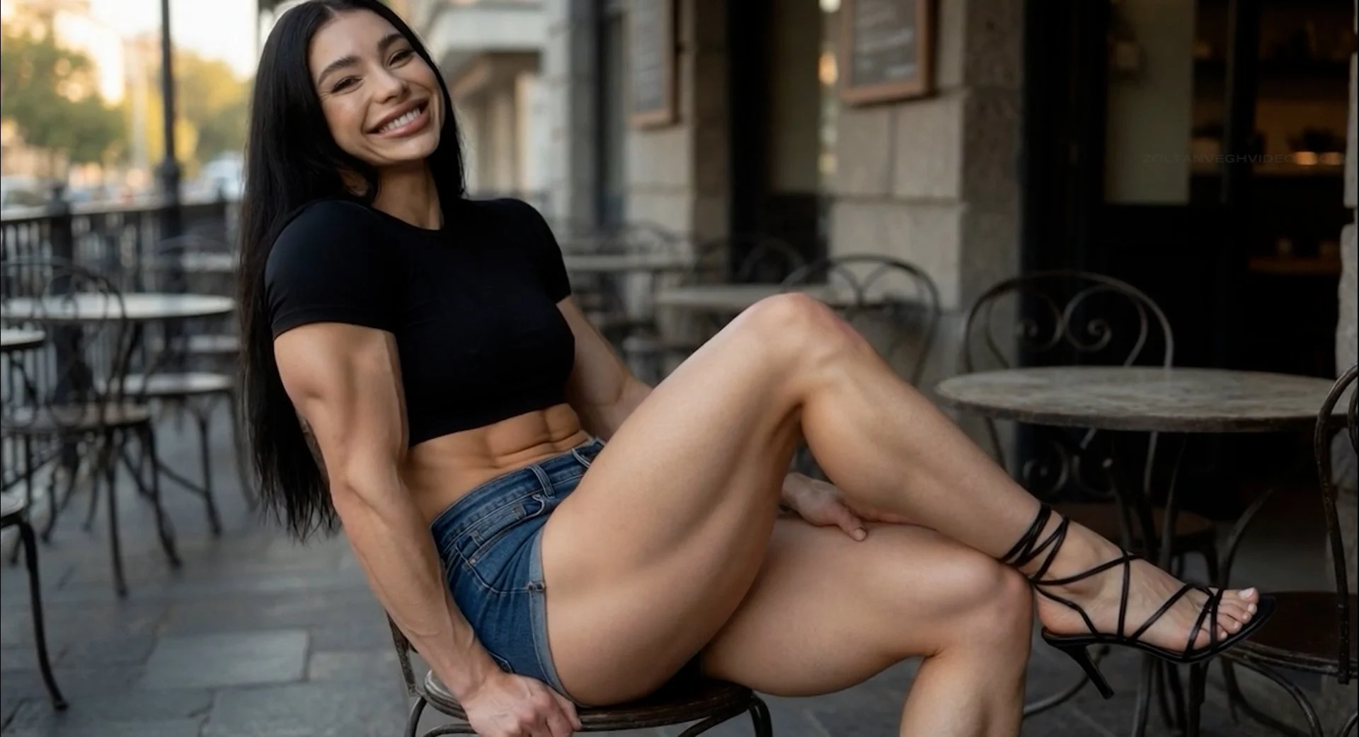 The Naughty Tourist Muscle Girl Fantasy Video
