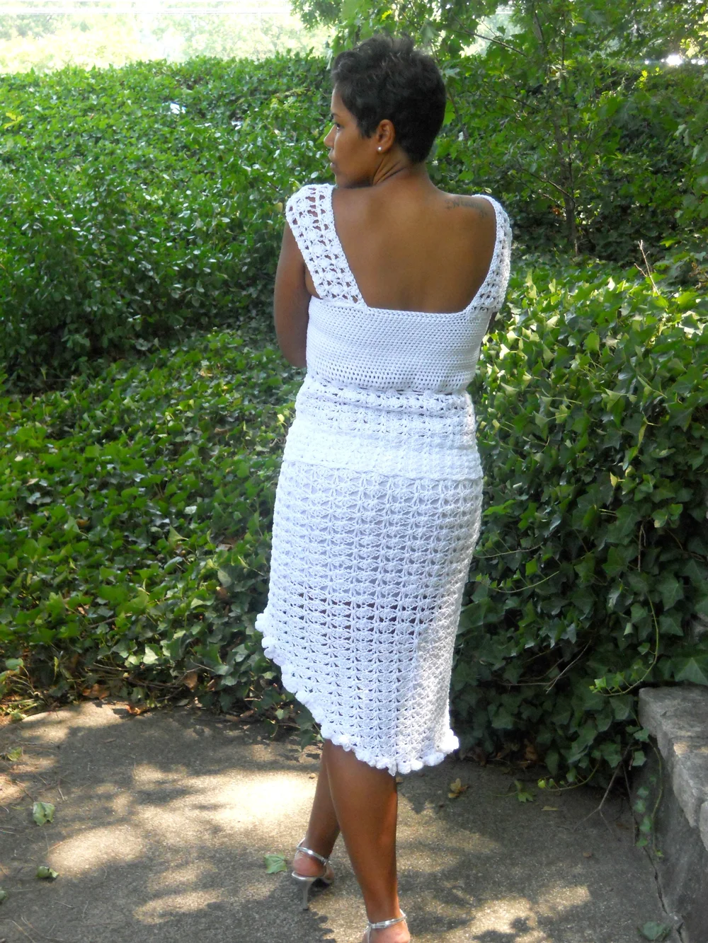 crochet two piece dress Women's Matching Set | Daisy Crochet Two Piece Skirt Set | Cotton | Made in Italy