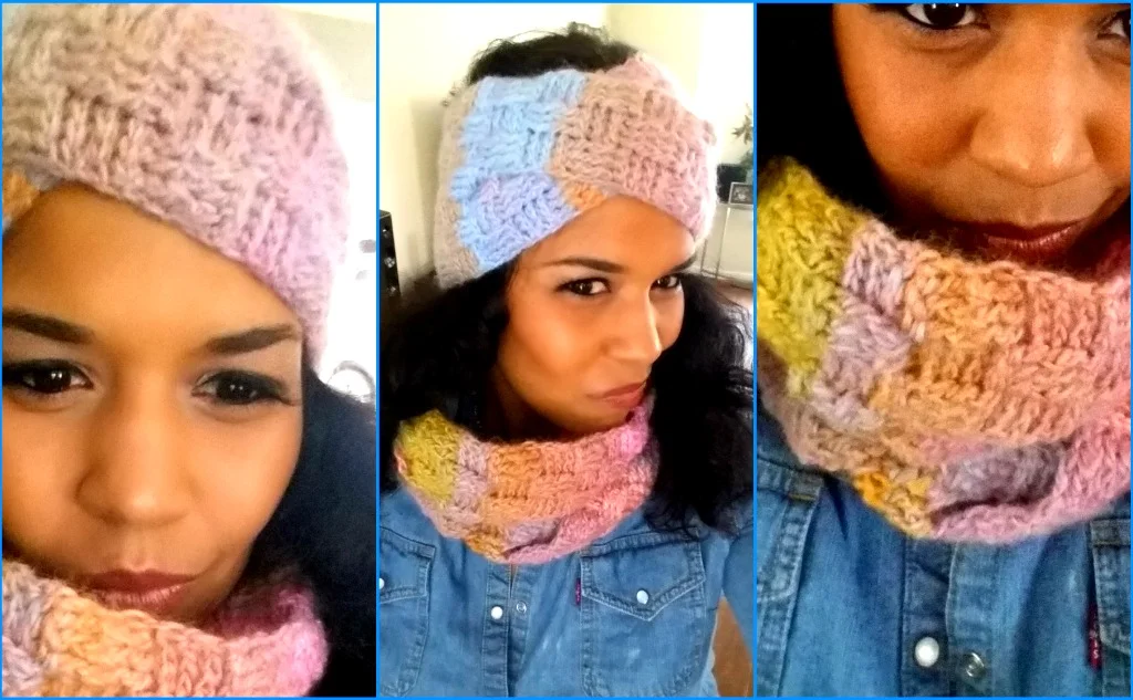 Basketweave Stitch Headband & Matching Cowl