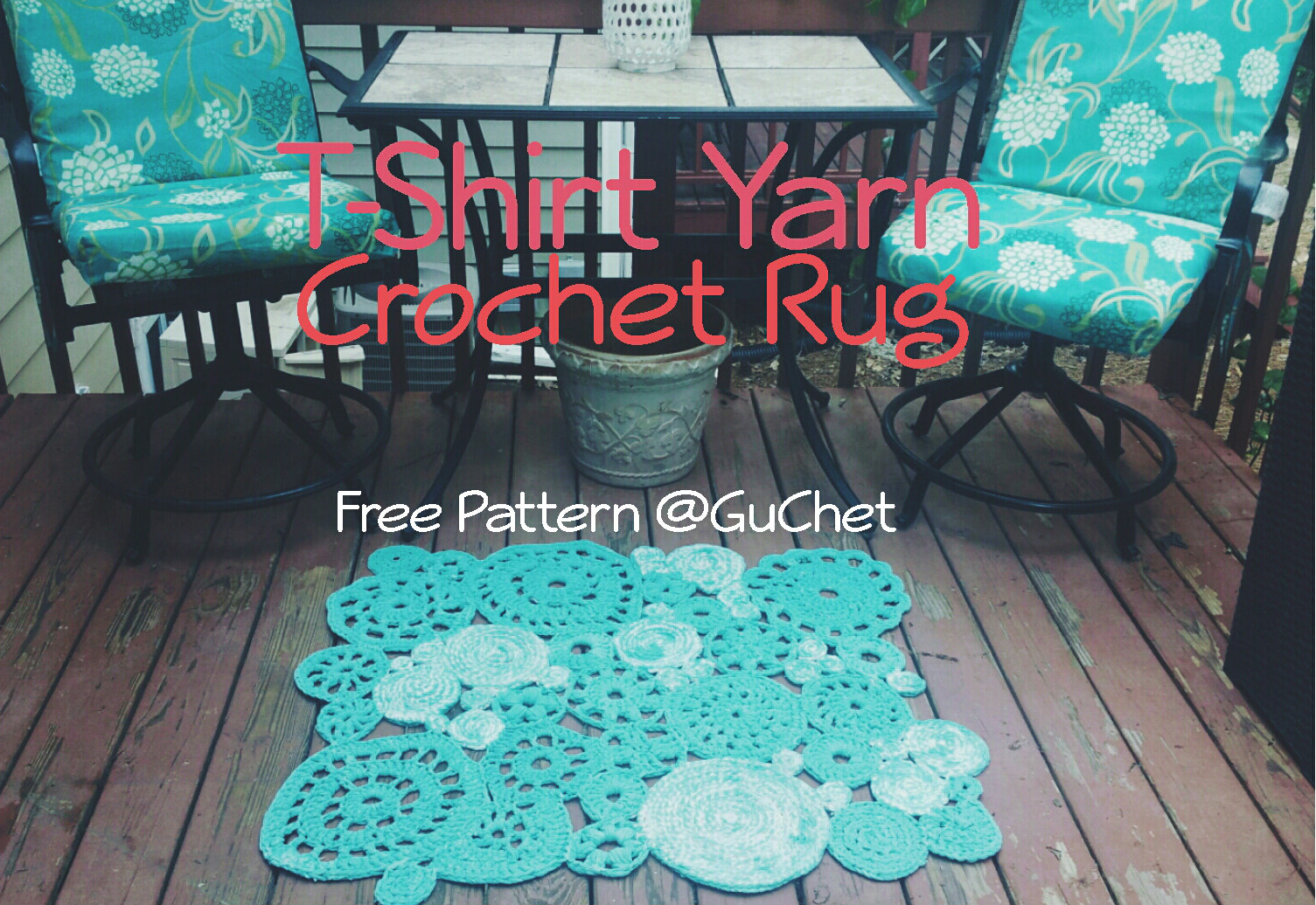 Round Crochet Rug with T-Shirt Yarn - Free Pattern