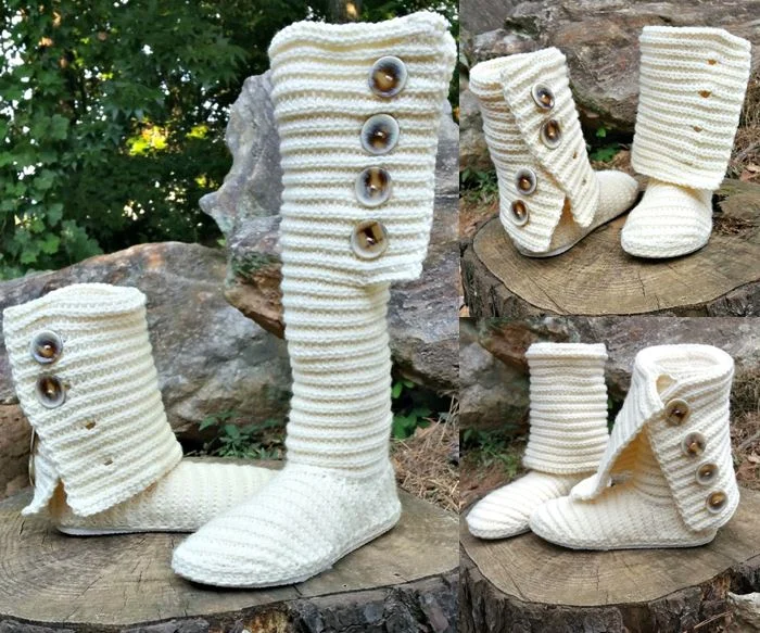Crochet Boot Ribbed Pattern by GuChet (Copy)