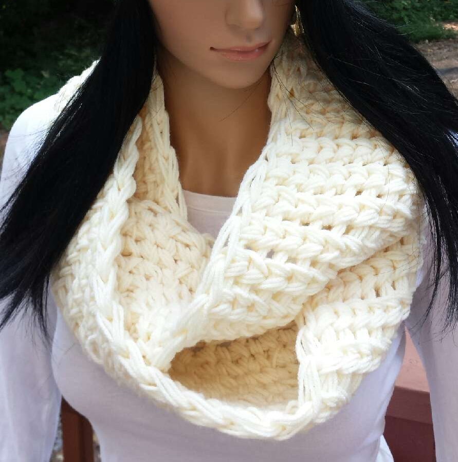 Off white hat and scarf with brown pom pom on side6.jpg