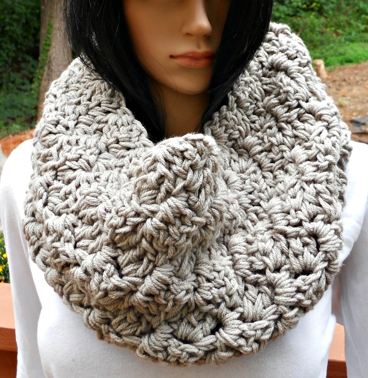 Crochet Lace Cowl Scarf by GuChet