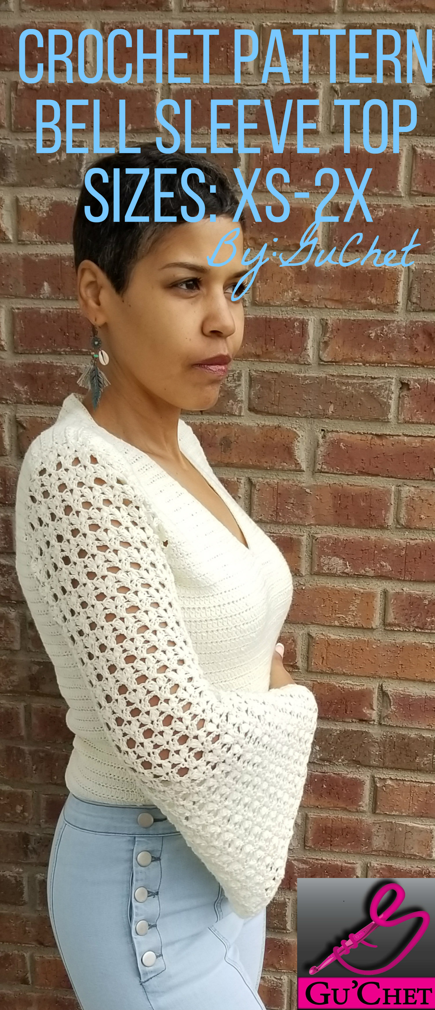 Crochet Bell Sleeve Top Pattern by GuChet
