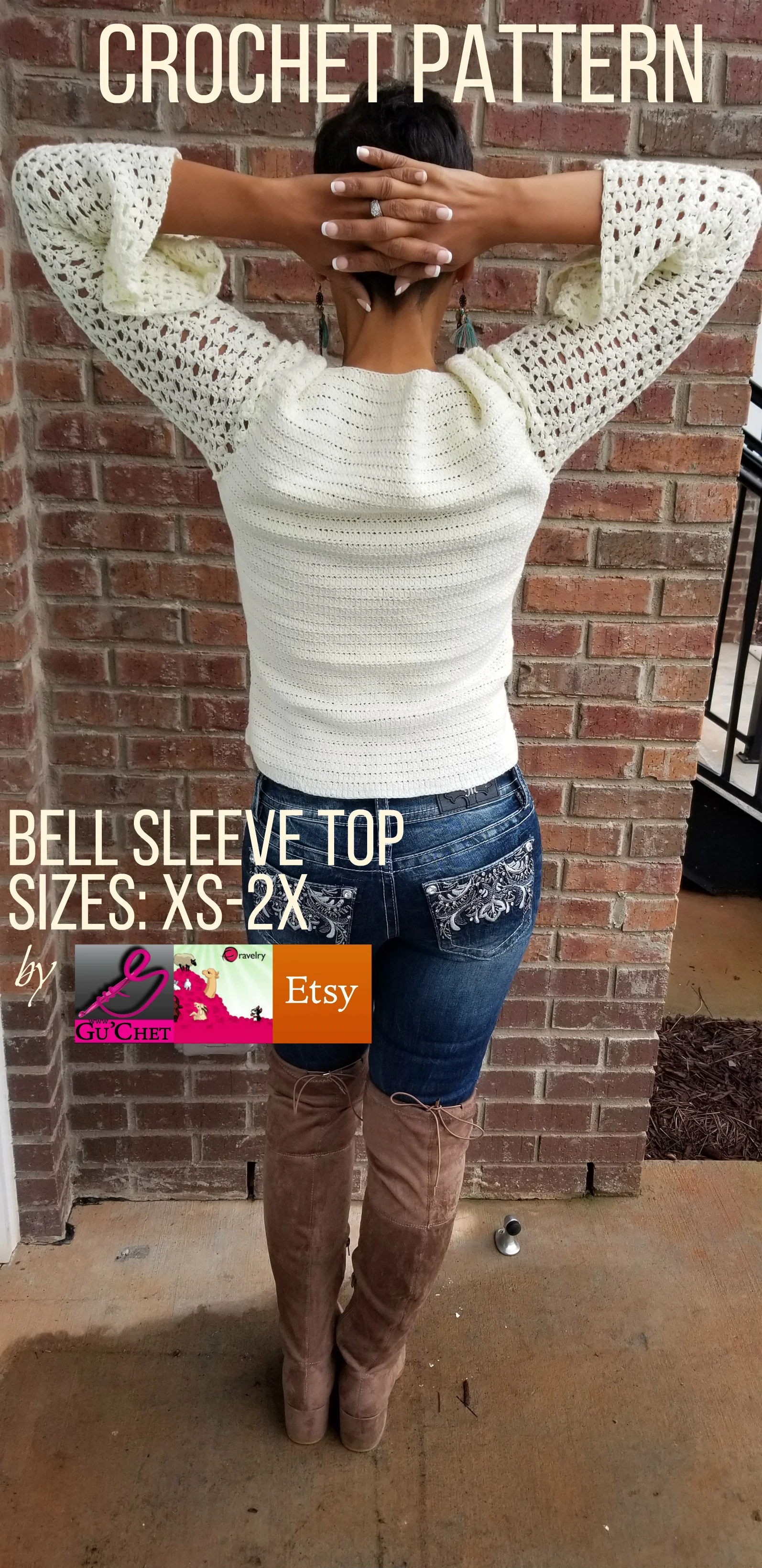 Crochet Bell Sleeve Top Pattern by GuChet