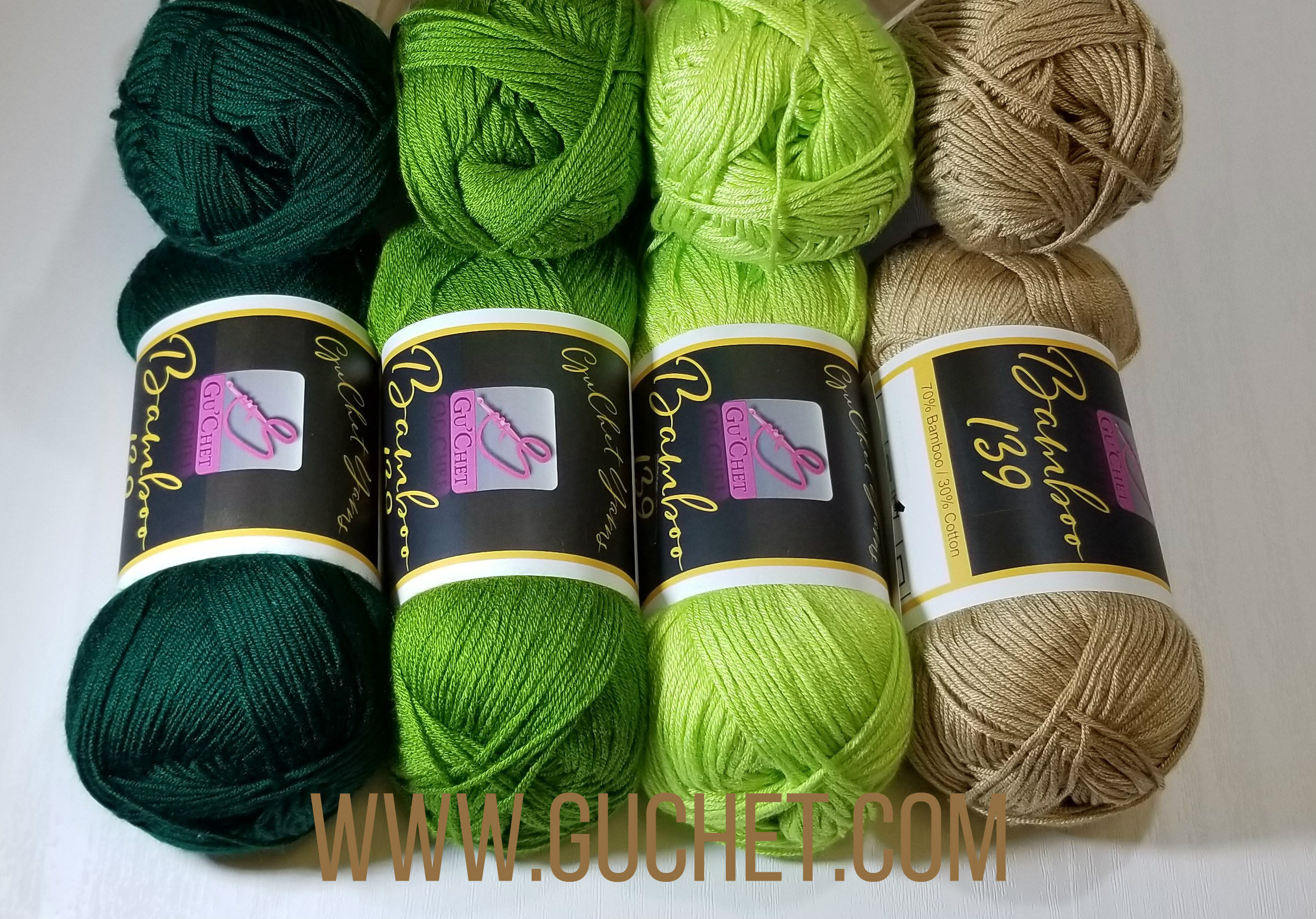 Christmas Yarn Pack by GuChet- Green and Gold Version —  - Yarns,  Patterns and Accessories