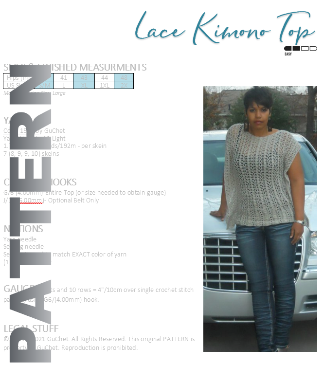 CROCHET TOP PATTERN – KIMONO