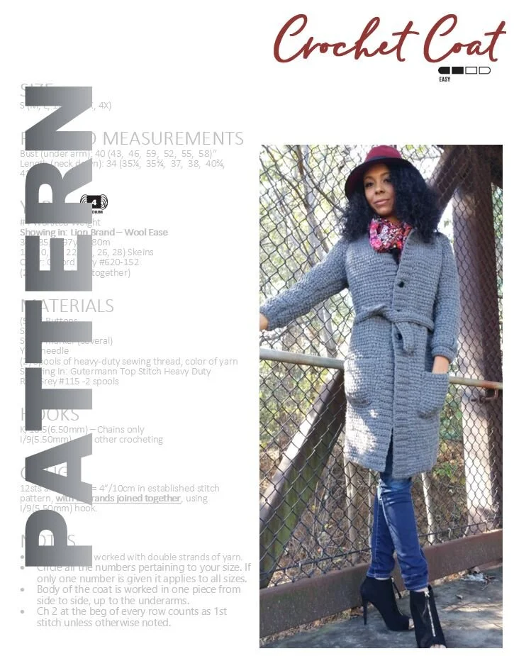 Crochet Coat Pattern - Textured