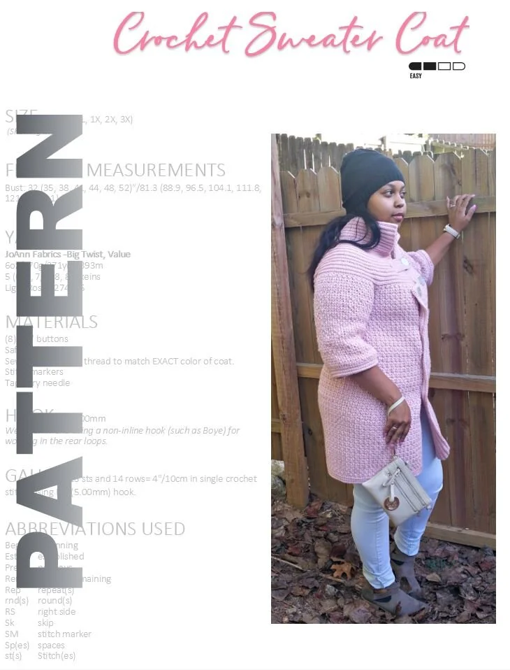 CROCHET COAT PATTERN – SWEATER TEXTURE