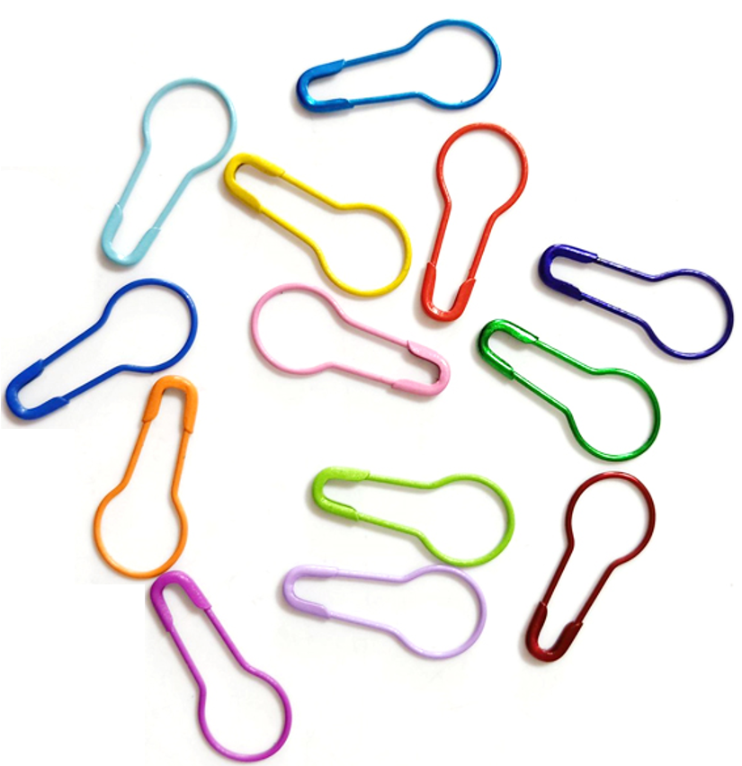 STITCH MARKERS - METAL BULB SAFETY PINS x10