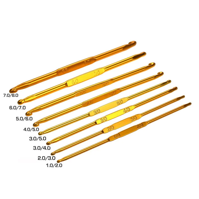 DOUBLE ENDED CROCHET HOOKS METAL 8 HOOK SET — Yarns