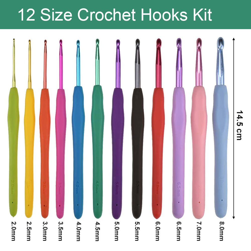 Soft Poignée Crochet Hooks Kit Fil Tricot Aiguilles nähwerkzeuge Ergonomic Grip s1v9 