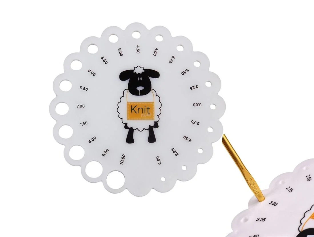 KNITTING NEEDLE GAUGE RULER - SHEEP