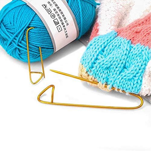 hisilucky knitting stitch holders multicolored metal stitch holder set  sweater marker pin buckle for knitting notions