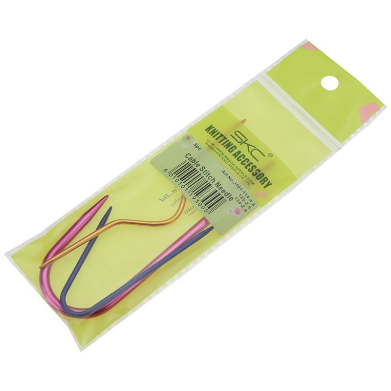 KNITTING CABLE NEEDLE METAL CURVED 3 PACK — Yarns