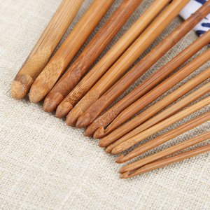 12Pcs Natural Wooden Bamboo Crochet Hooks Set DIY Wooden Knitting Needle