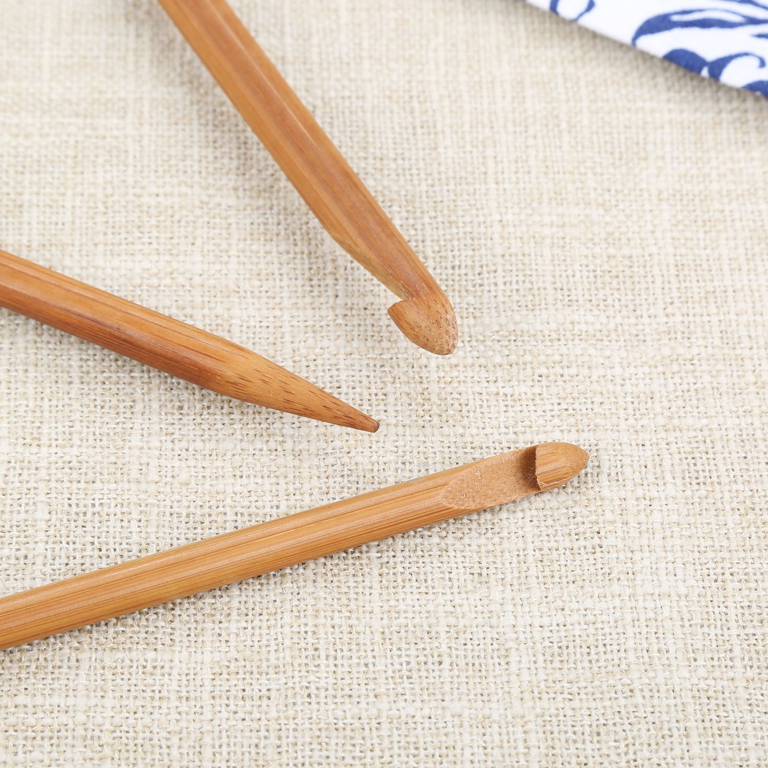 12Pcs/Set Natural Wooden Bamboo Crochet Hooks DIY Wooden Knitting Needle  3-10mm