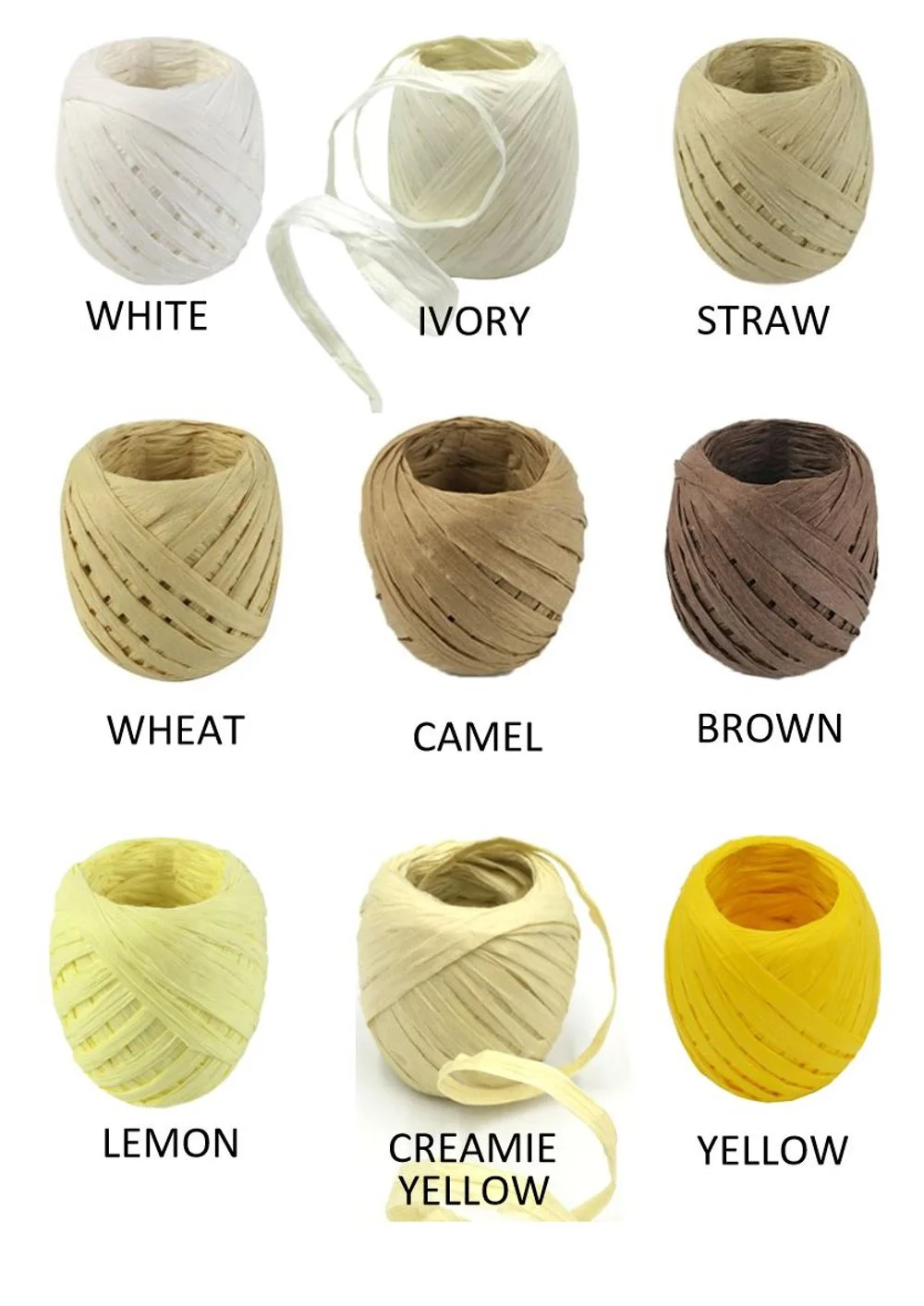 6 Straw Raffia Yarn by GuChet - Diag - White - Creamie Yellow.JPG