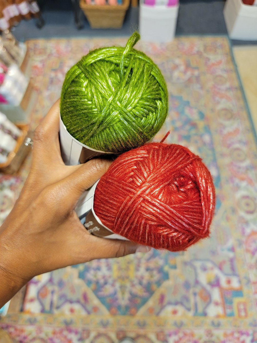 Elegant Wine-colored Metallic Yarn for Crochet Knitting and Crafting
