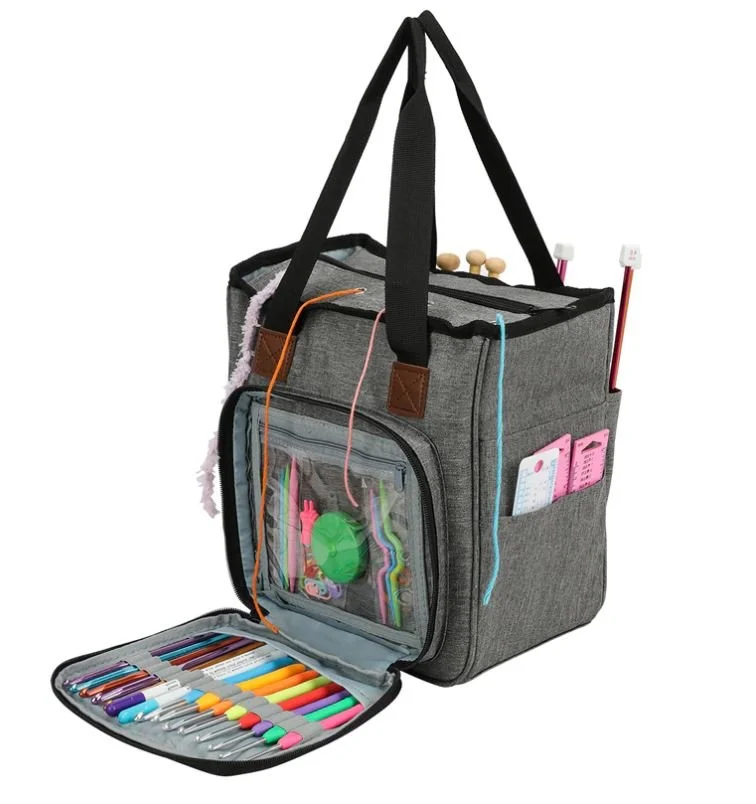 YARN STORAGE TOTE BAG - GRAY - FREE SHIPPING