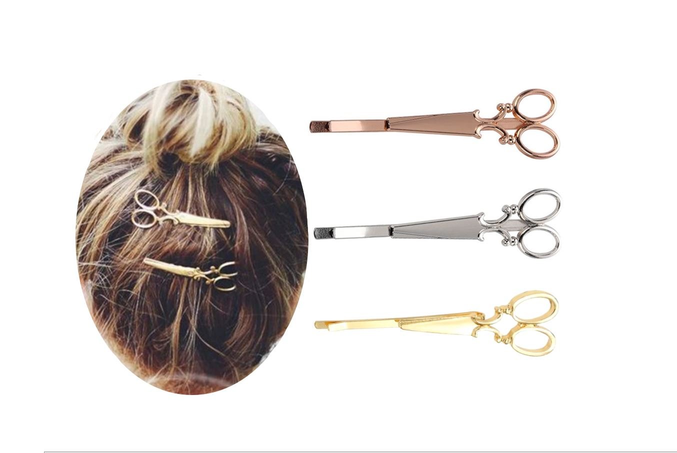 2 clips Scissor hair clips Sieraden Sieradensets 