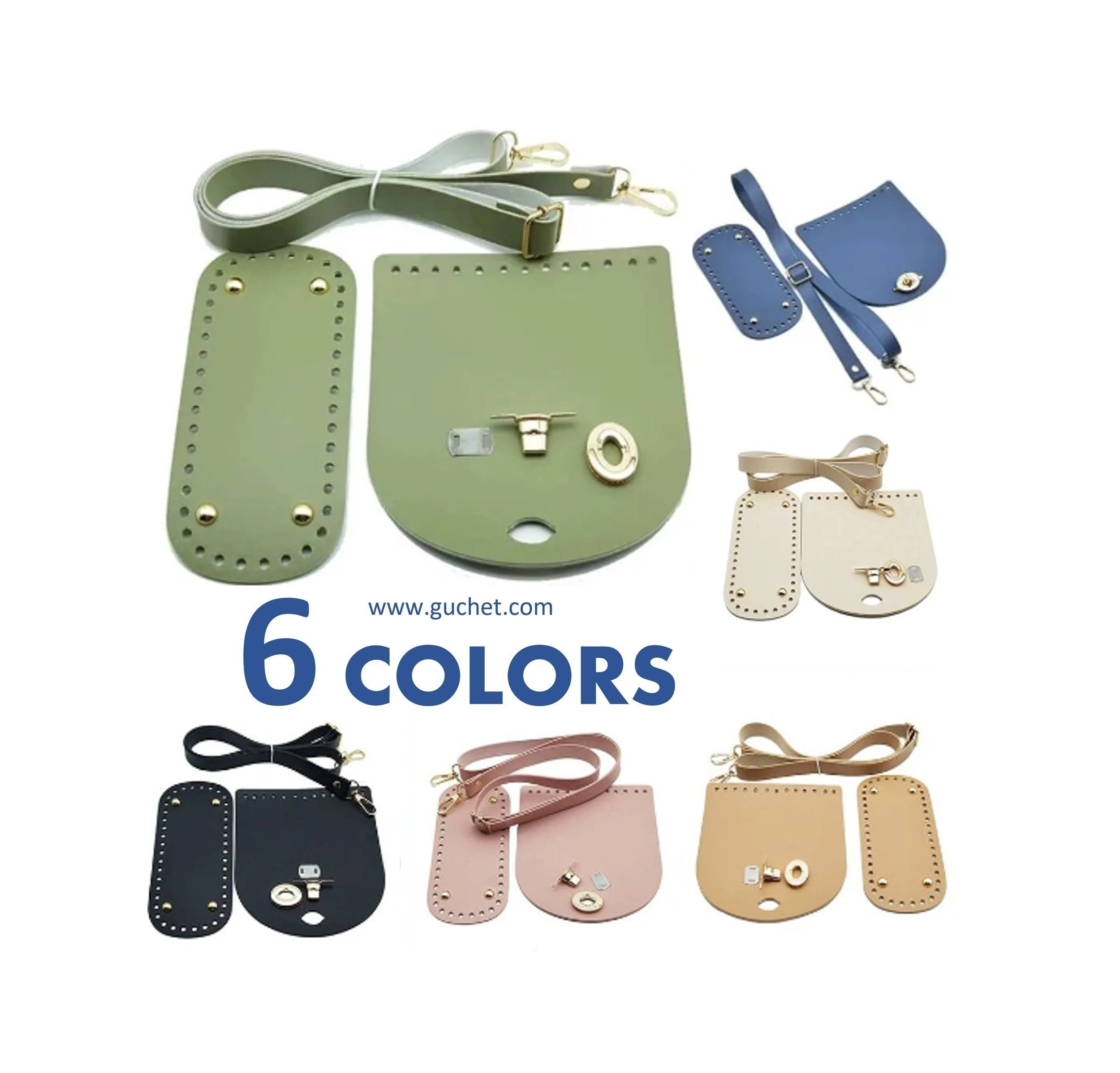 LEATHER PURSE MAKING KIT - HANDBAG - 6 COLORS — GuChet.com