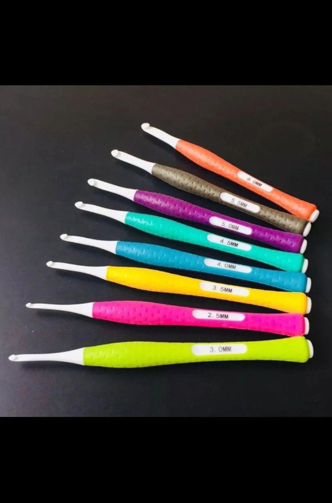 RUBBERIZED HANDLE ERGO HOOKS - INLINE - 8 PIECE SET