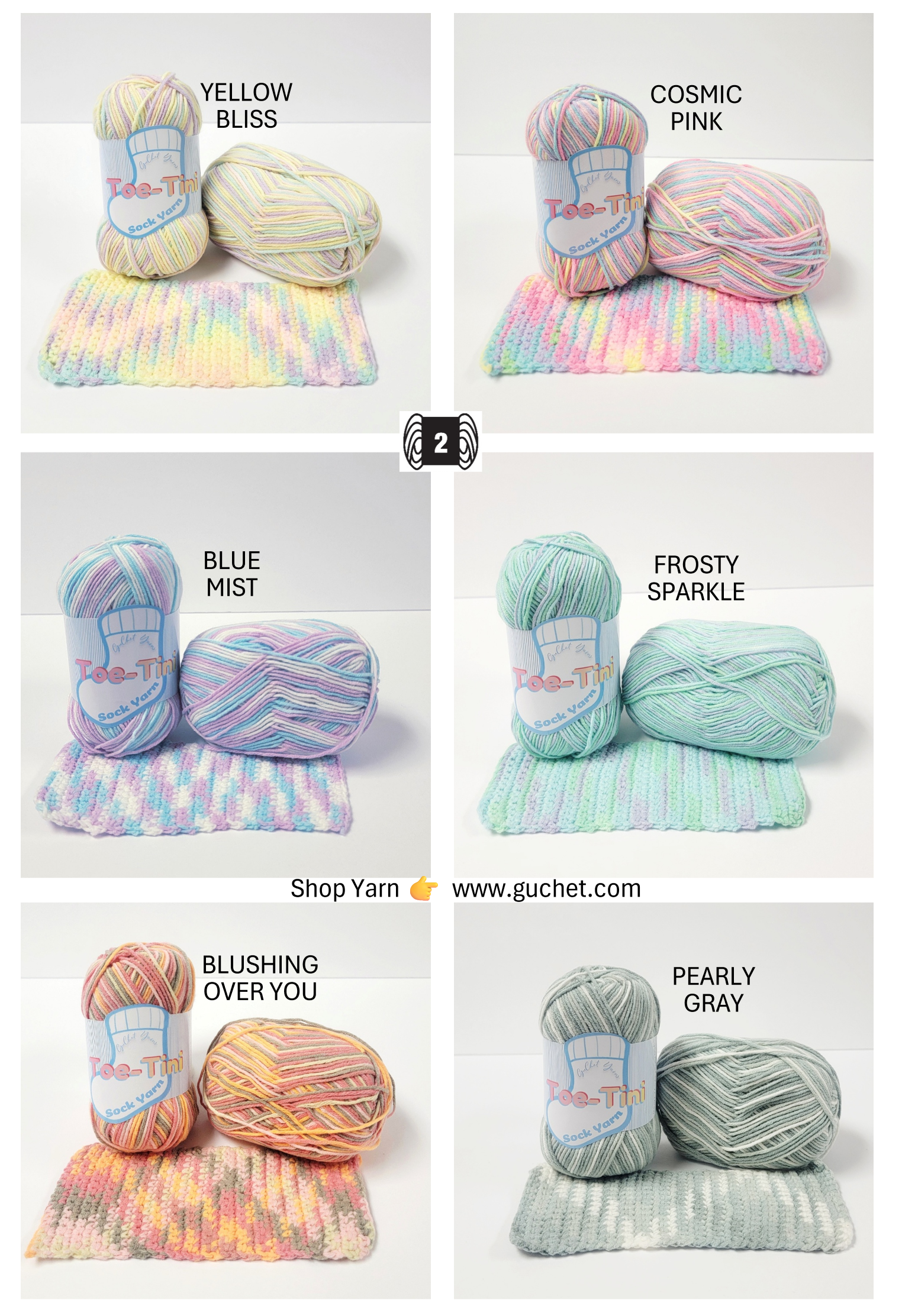 COTTON & ACRYLIC SOCK YARN - "TOE-TINI"