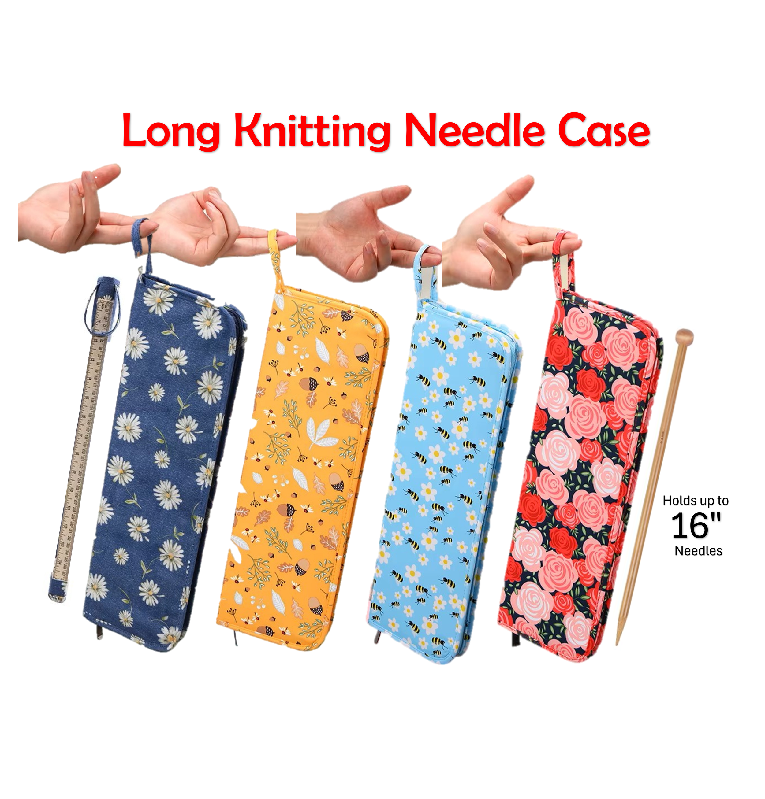 KNITTING NEEDLE CASE - 16.90" LONG - EMPTY