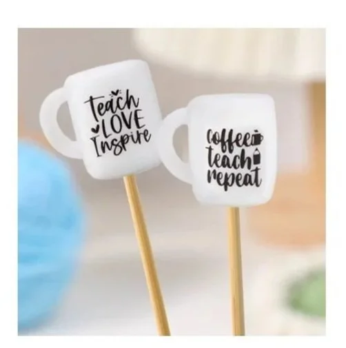 KNITTING NEEDLE TIP PROTECTORS - MUGS - 6 PC SET