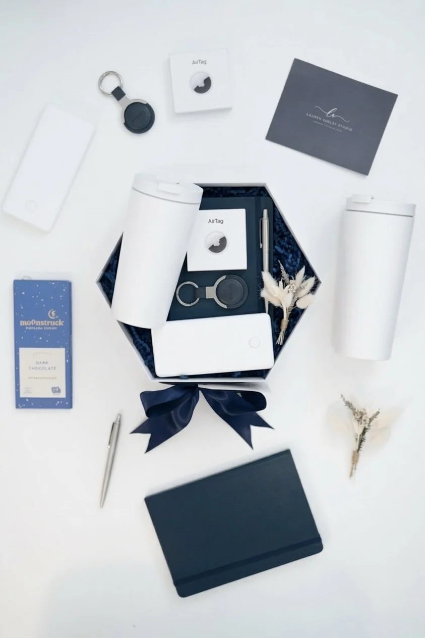 Custom gift box for tech conferences in Miami with premium branded items