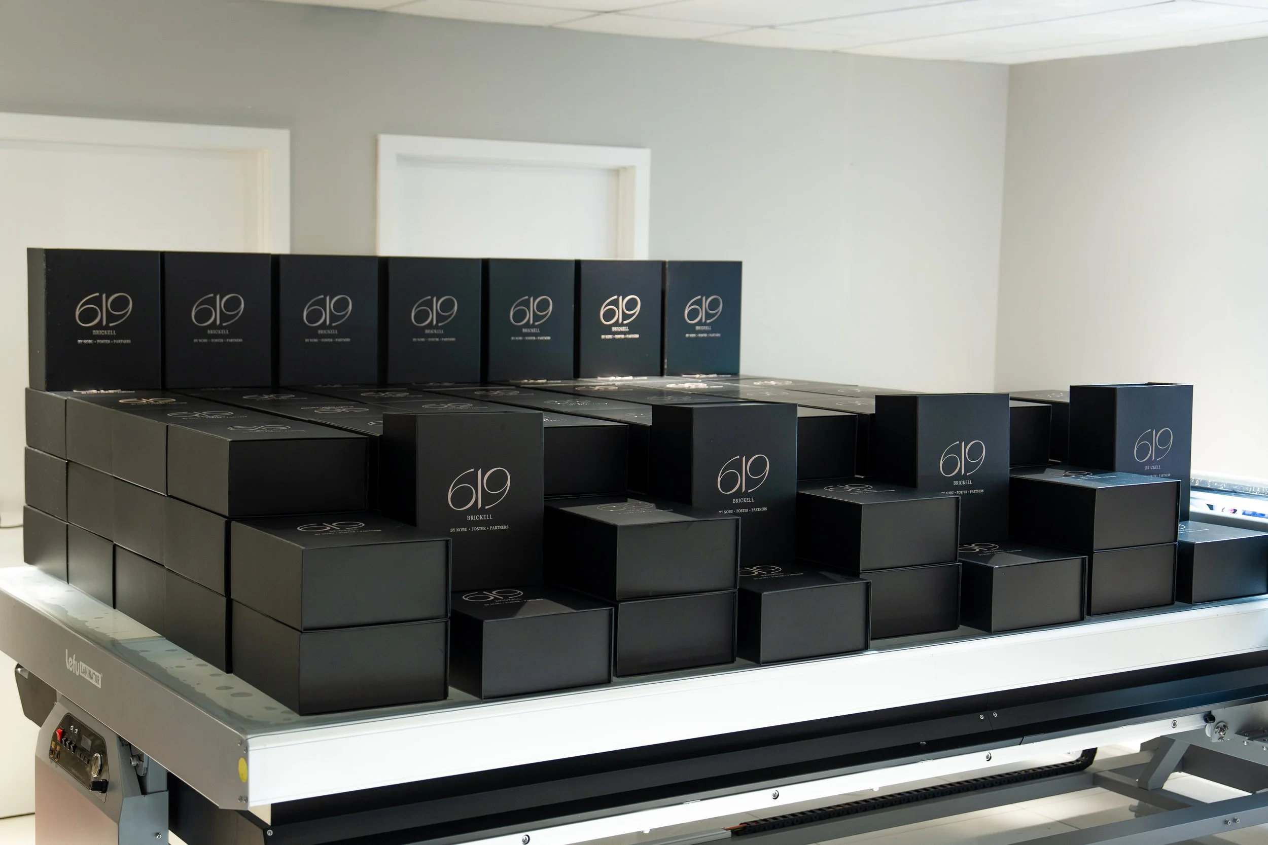 Large scale branded corporate gifting order in Miami with premium uniform presentation