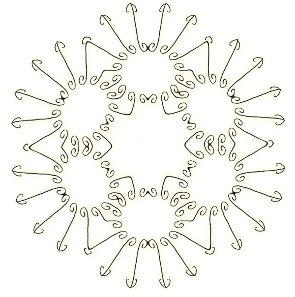 One of the first examples produced from community-sourced glyphs. Is this the sun?