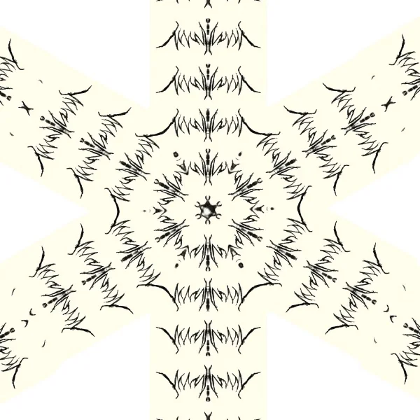 Another sign manipulated with repetition and rotation. Seeing stars in this one.