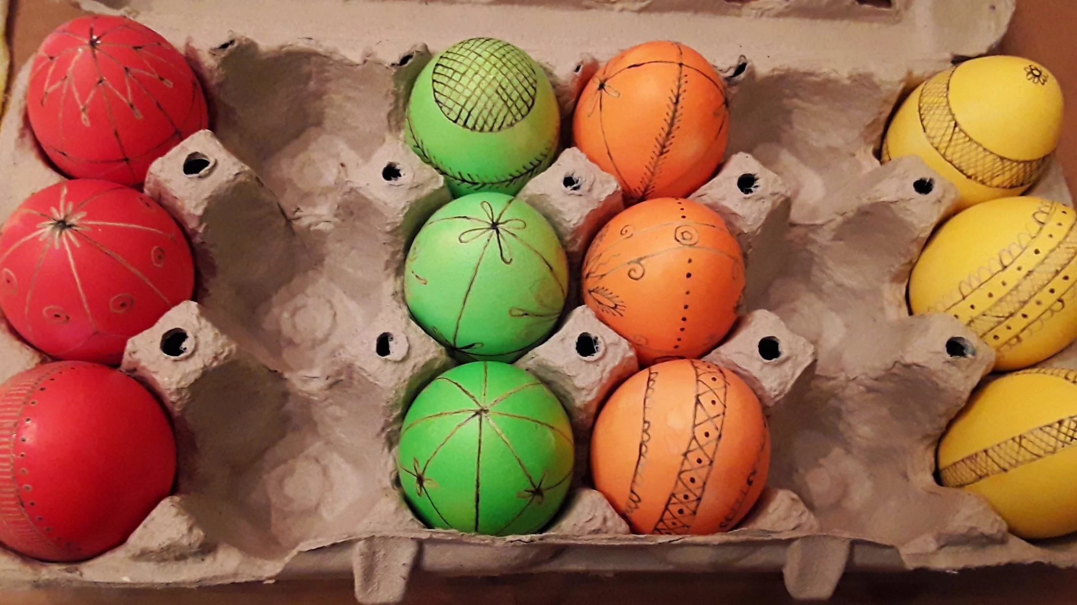 Eggs after the first dye bath. I’m cheating here and using leftover PAAS egg dye instead of the real stuff.