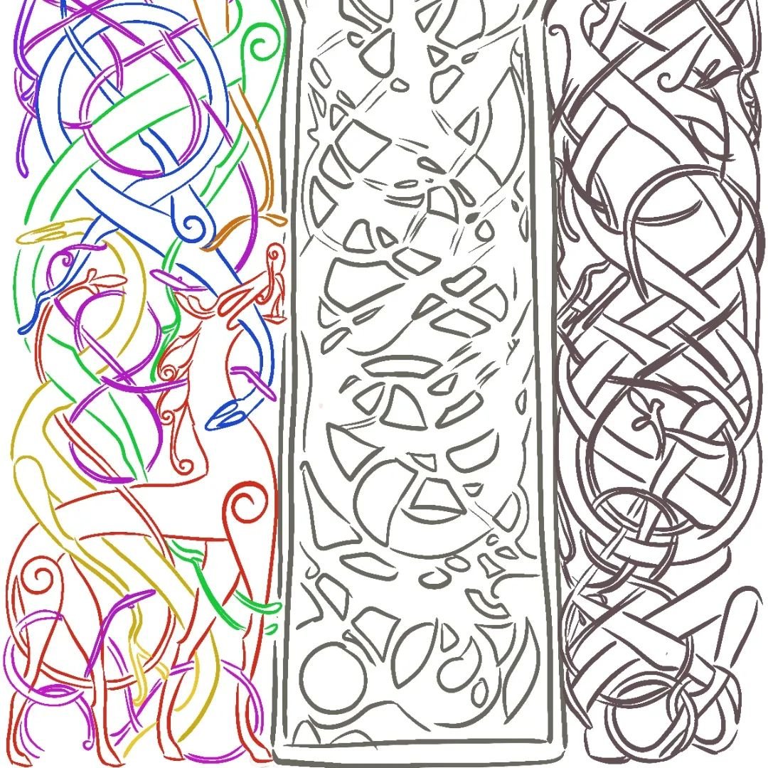 Drawing Viking-era zoomorphic knotwork, Urnes style:
This two-part class is an invitation to explore the elements and archetypes of Viking artwork through hands-on drawing exercises focusing on the Urnes style.

Viking Zoomorphic Knotwork:

Zoomorphi