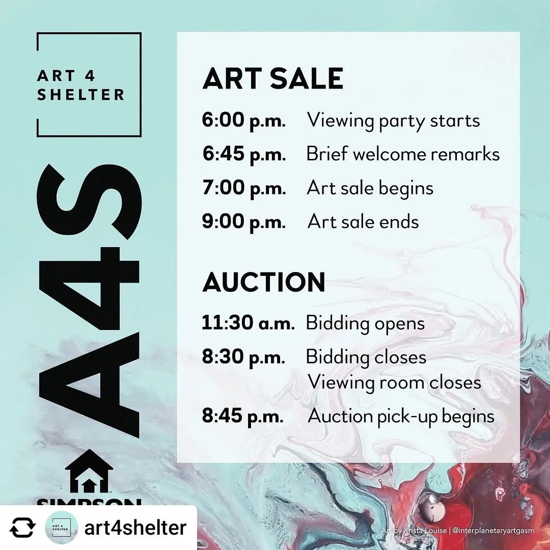 Posted @withregram &bull; @art4shelter Happy Art 4 Shelter day! You&rsquo;re invited to the FREE evening art sale and auction today from 6-9pm at @glasshousemn. Come anytime and enjoy live music, complimentary snacks by @cravecateringmn, and a curate