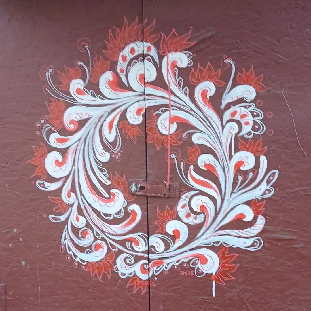 More chicken coop painting so the girls have something to look at.