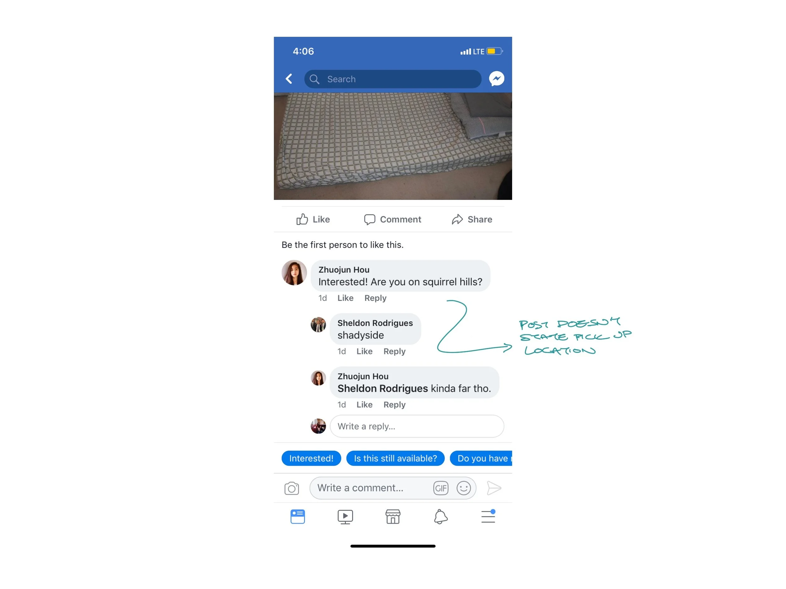 6. Location Confusion: Location is sometimes forgotten from the details within the post.