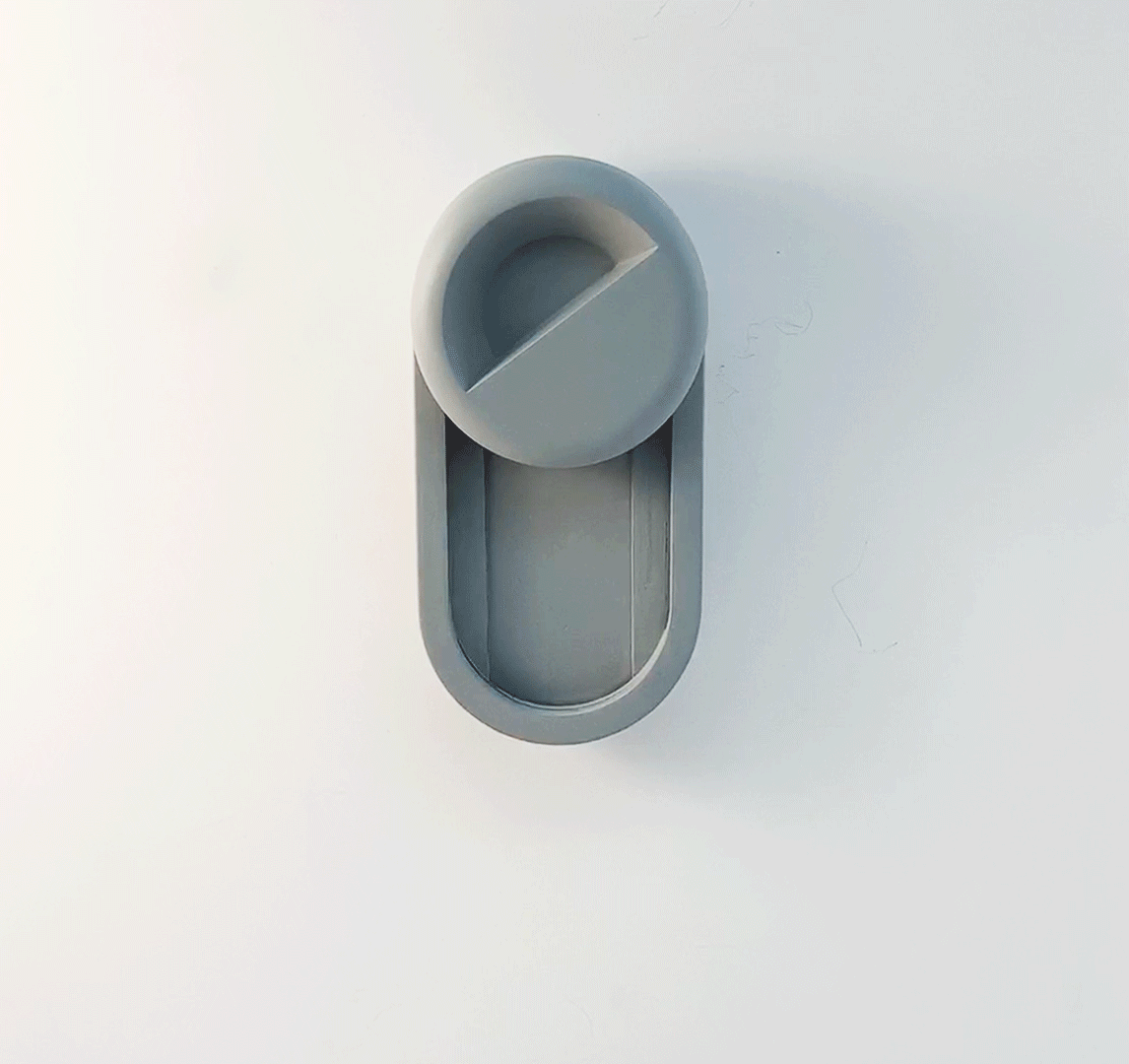 Interaction with Fire Alarm: Initial state handle sits at an angle and completed state is parallel