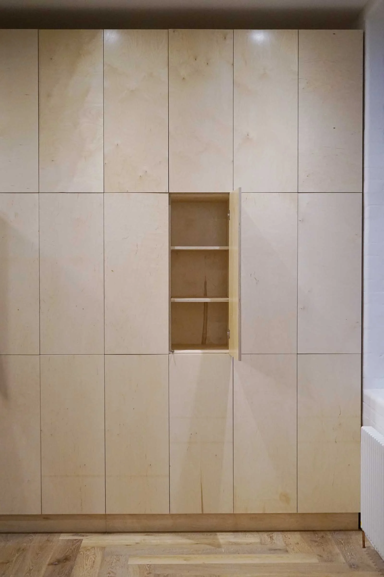 Plywood Storage Space L Bespoke Furniture Maker Pure View Carpentry