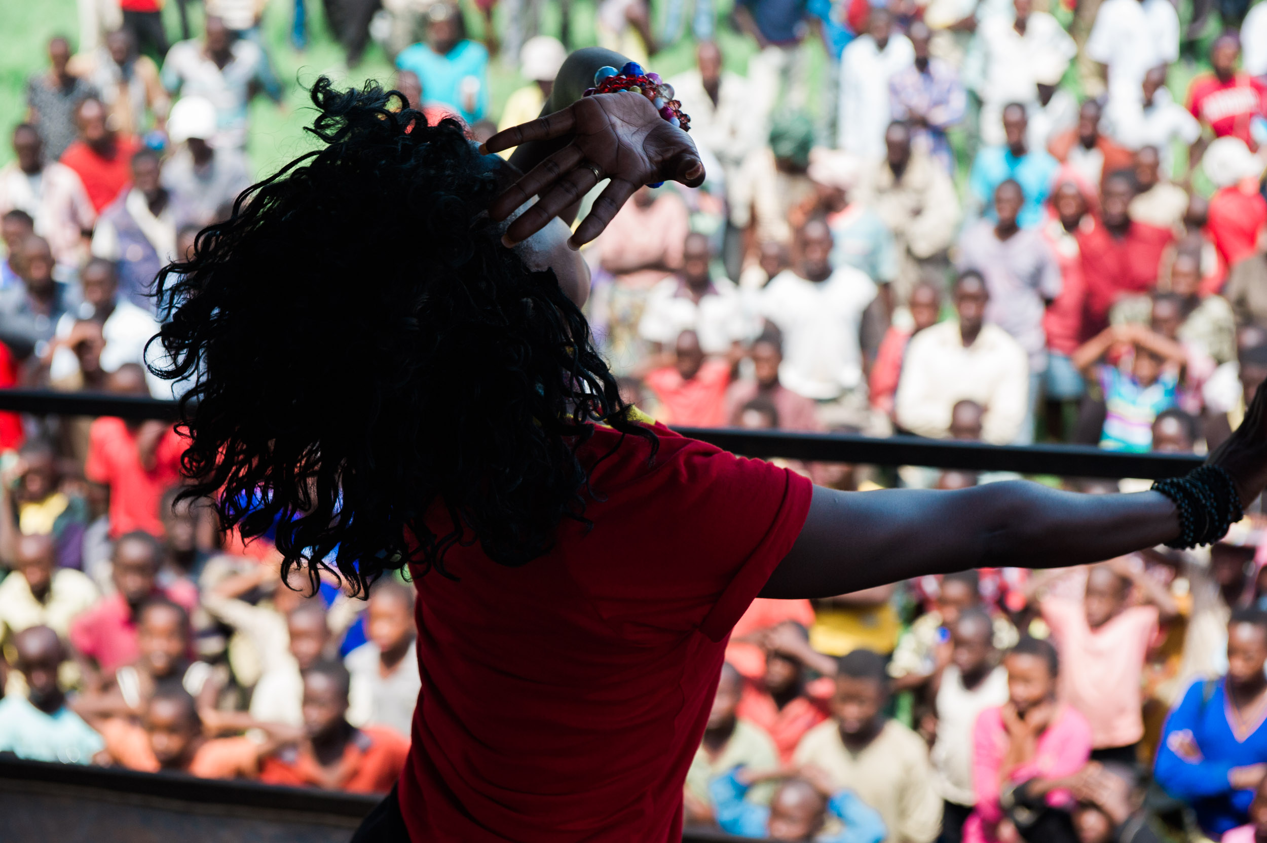  Dancers peform during the distribution of Nike Foundation's magazine Ni Nyampinga, a part of the country's first girls' movement called the Girl Effect.&nbsp; 