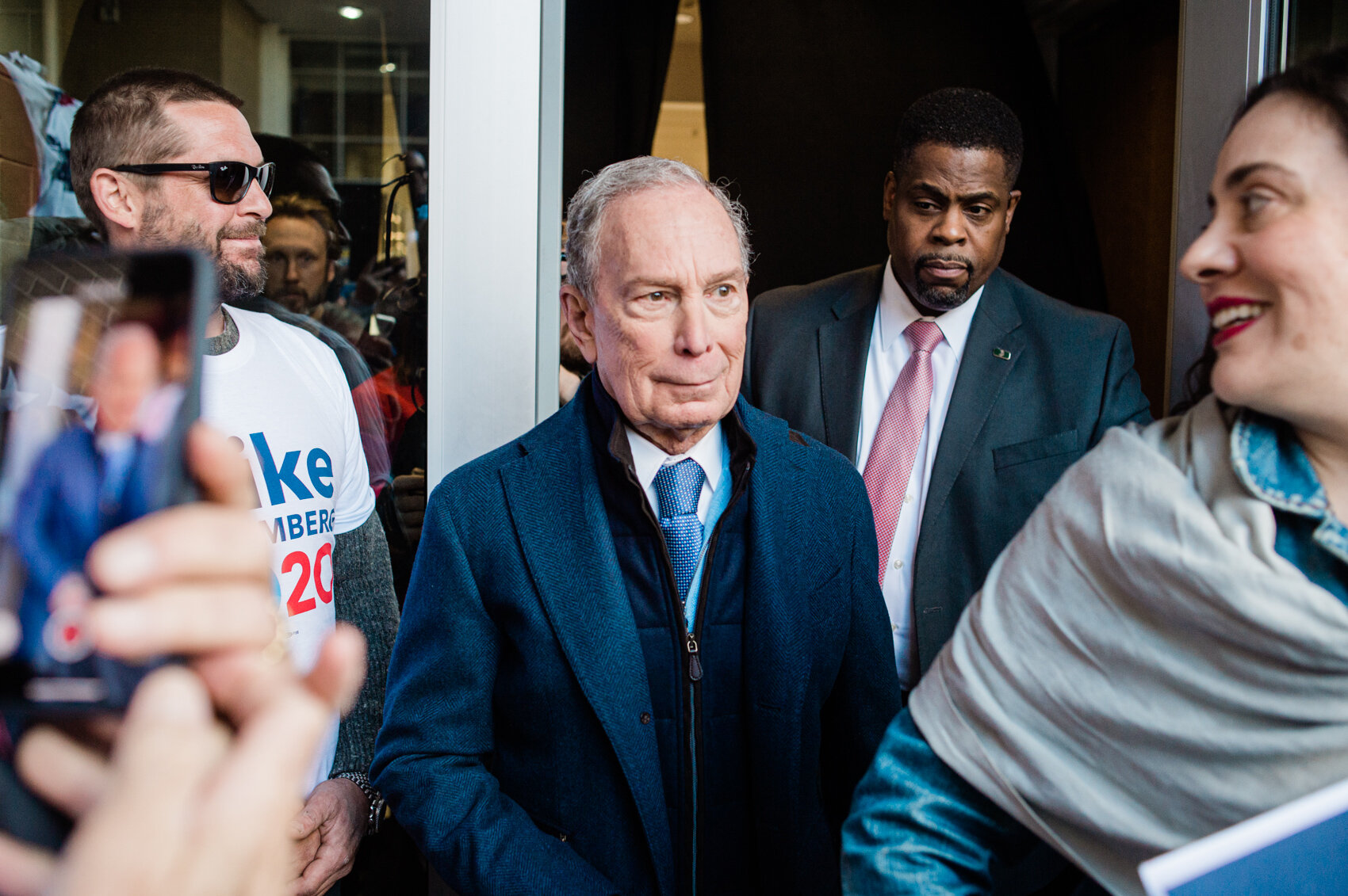  Former mayor of New York City and Democratic presidential candidate Michael Bloomberg prepares to speak during a rally at Laney High School, February 28, 2020. (Read the story   here  .) 